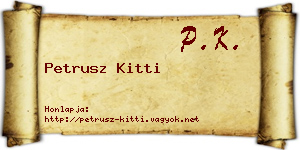 Petrusz Kitti névjegykártya